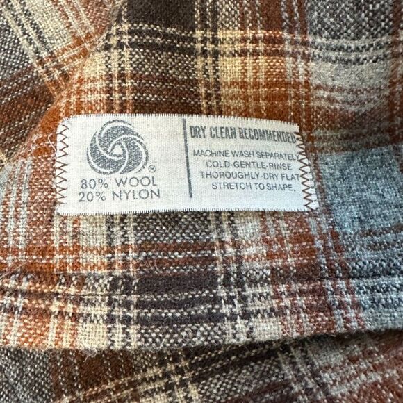 Amana Woolen Mill Workwear Shirt Mens Medium 80/20 Wool/Nylon 70s Vintage Plaid - Picture 4 of 12